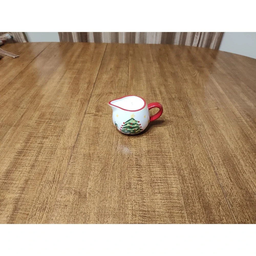 Handmade French Vanilla Christmas Tree Pitcher Candle 9 oz Holiday Decor A74